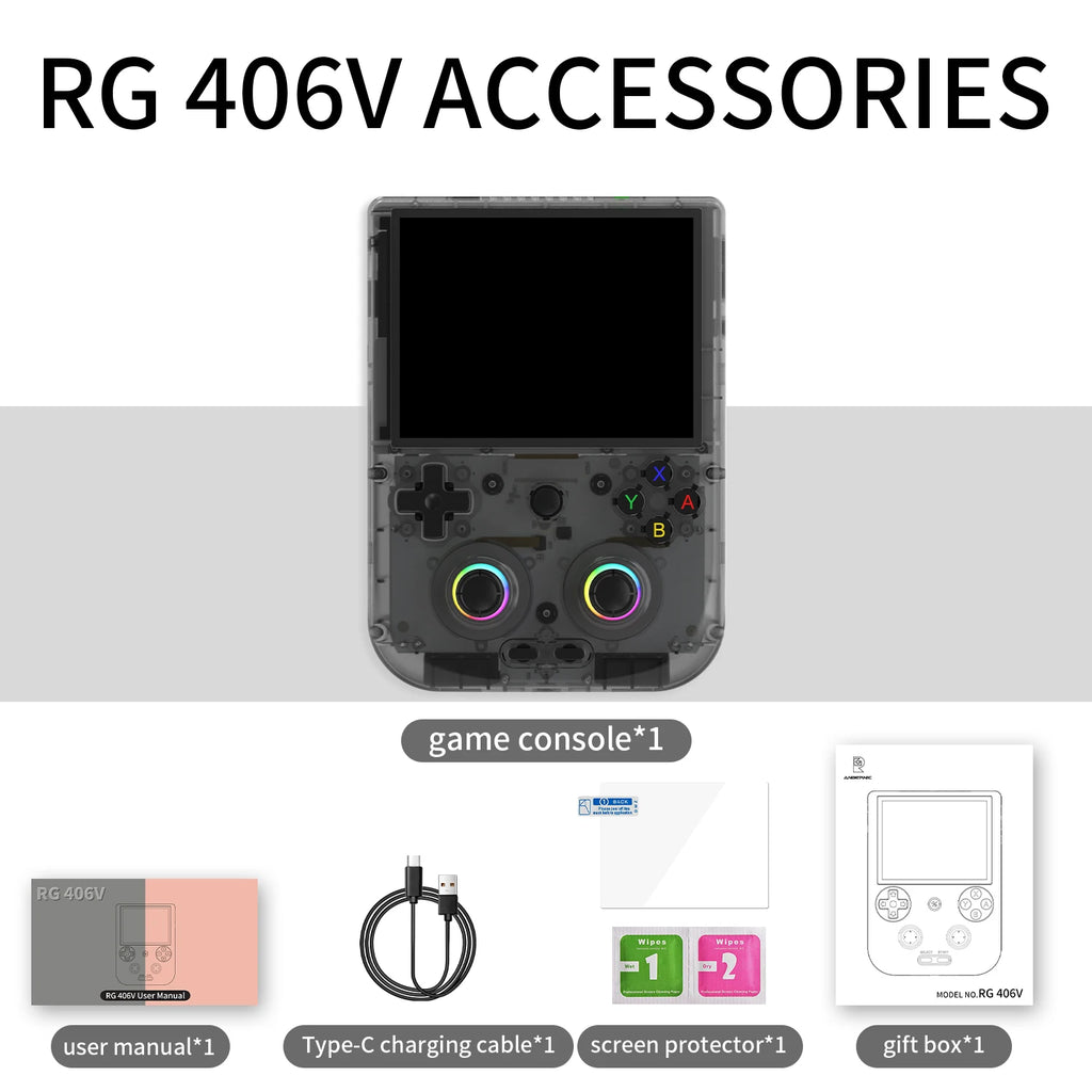 Consola de juegos portátil ANBERNIC RG406V con pantalla táctil IPS de 4 pulgadas, consola de juegos retro, reproductor de videojuegos de bolsillo portátil, regalo