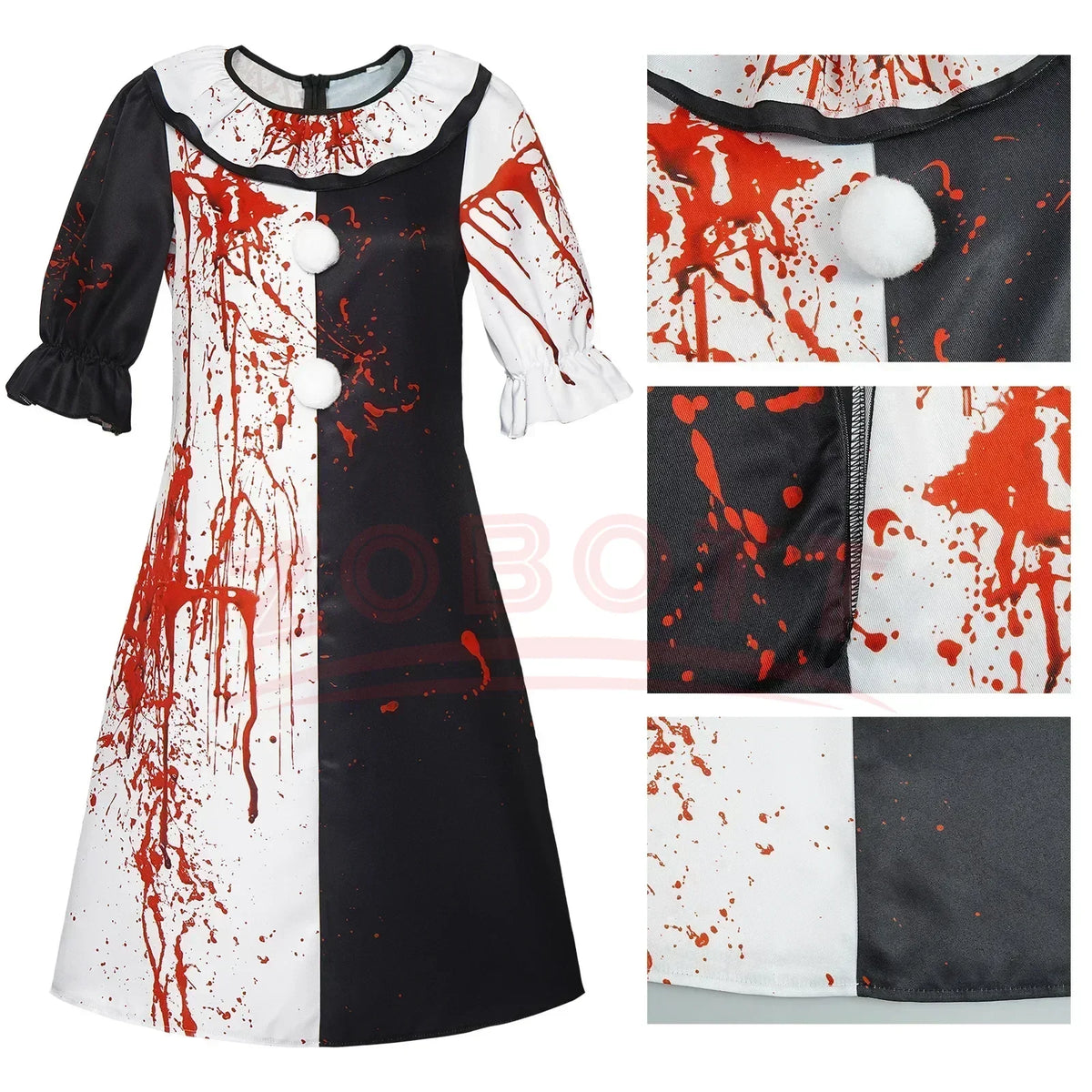 Película arte el payaso Cosplay disfraz máscara sangrienta para hombres mujeres fiesta Terrifier 2 arte el payaso Cosplay mono disfraz de Halloween