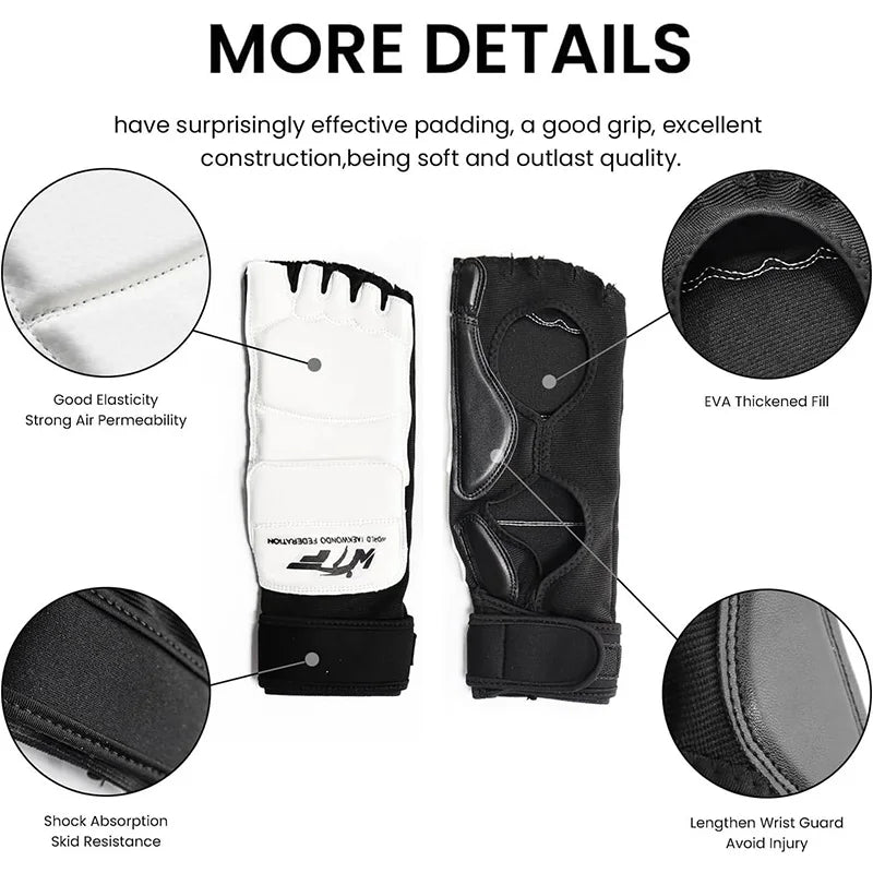 Guantes de Boxeo de Medio Dedo para Adultos, para Entrenamiento de Boxeo, Saco de Arena, MMA, Sanda, Karate, Muay Thai, Fitness, Taekwondo, Set de Protección