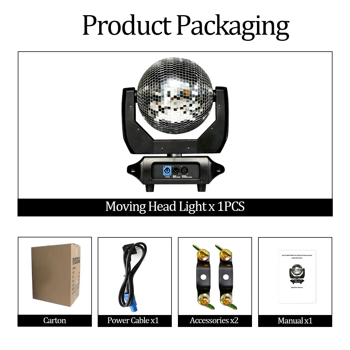Luz de cabeza móvil tipo bola de espejos de 120W, luz de escenario rotativa DMX512 de 120W para fiestas, bares, KTV, clubes y bodas