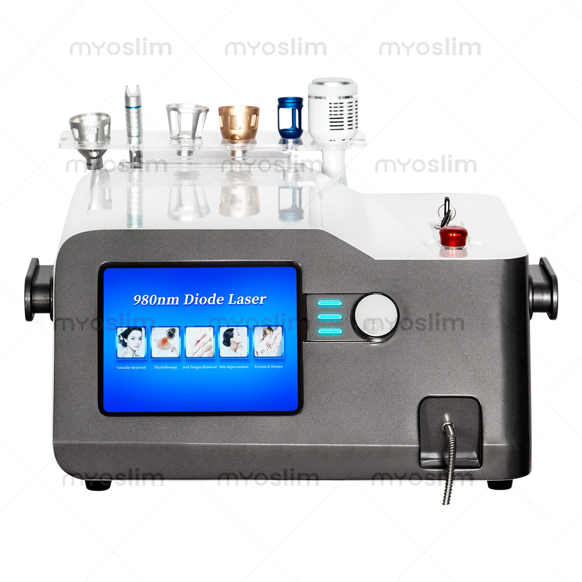 NUEVA Máquina de Belleza Diodo 5 en 1 de 980nm, 30W de Potencia, Equipo Profesional de Salón con 6 Cabezales de Tratamiento para Cuidado Vascular y Hongos en las Uñas