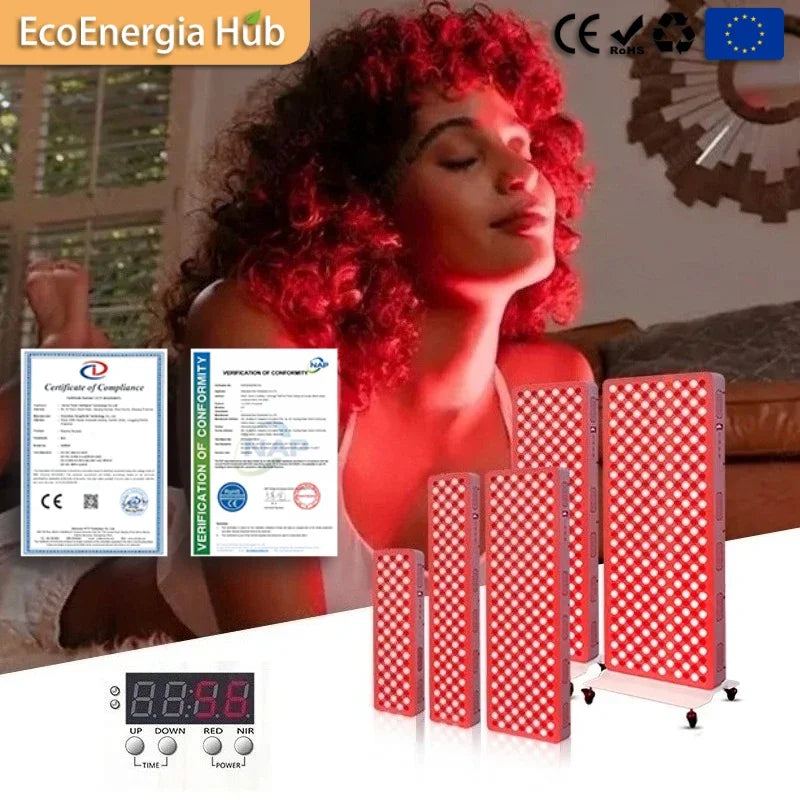 Lámpara de Terapia de Luz Roja Inteligente con Atenuación, Panel LED Infrarrojo 660nm 850nm, para Gimnasio, Hogar, Clínica, Spa, Alivio del Dolor Muscular y Articular, Antienvejecimiento, Rejuvenecimiento de la Piel, Altur