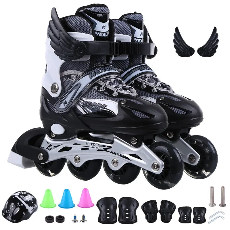 Patines de Ruedas Ajustables para Niños y Niñas, con Ruedas con Luz Intermitente, Patines en Línea para Exteriores