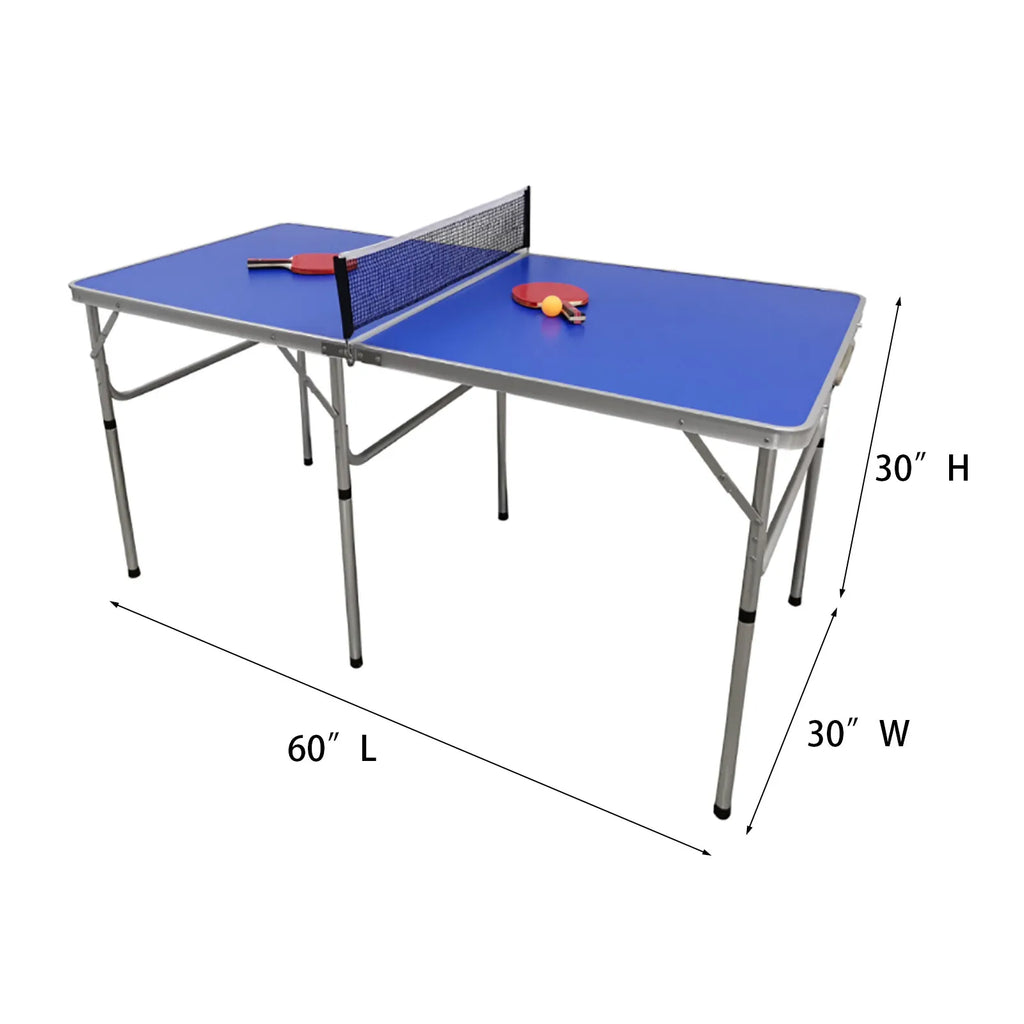 Mesa de Ping Pong Plegable con Raquetas y Pelotas, Diseño que Ahorra Espacio, Alta Capacidad de Carga, Uso Interior/Exterior, Asa de Transporte Fácil