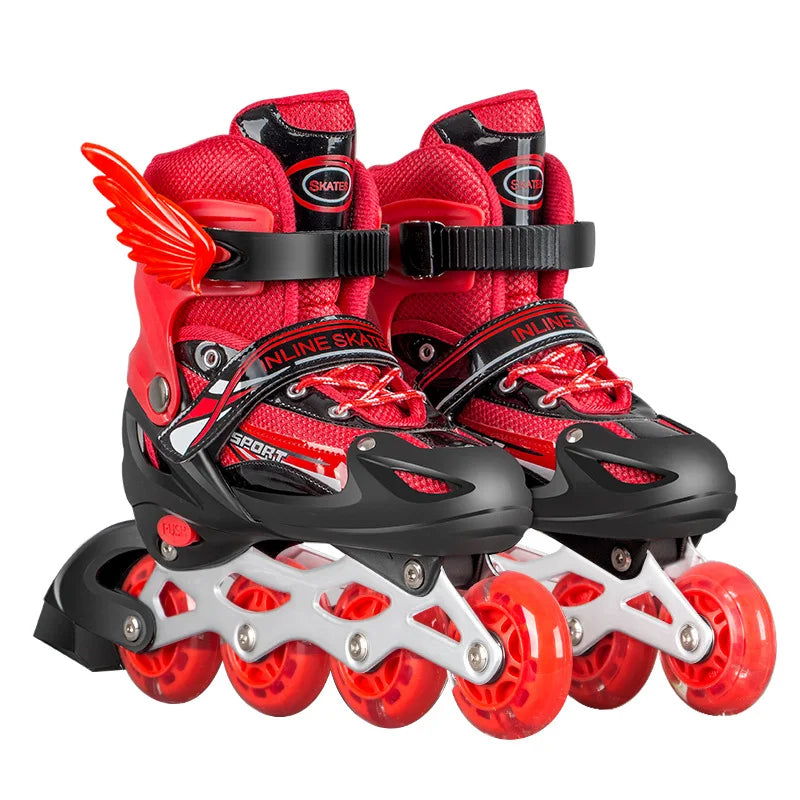 Zapatos de patín en línea parpadeantes para niños y niñas, patines de 4 ruedas para mujeres y hombres, zapatillas de patinaje al aire libre, tamaño ajustable 26-42