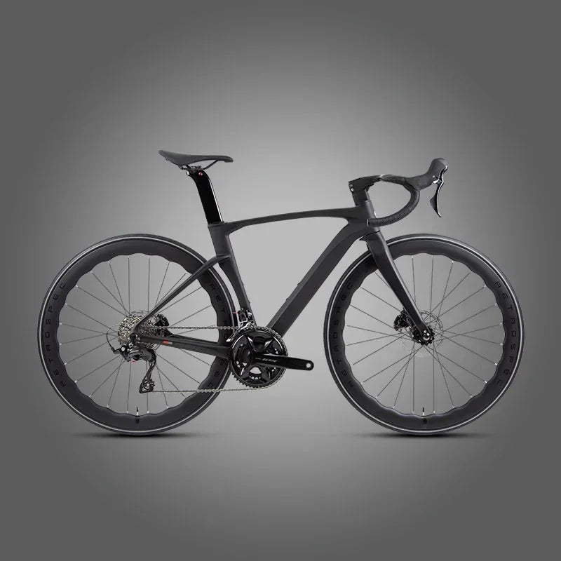 Bicicleta de ruta TWITTER CYCLONE 105, grupo R7120-24S, cableado interno totalmente oculto, fibra de carbono T1000, frenos de disco hidráulicos R7070