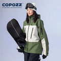 COPOZZ-Chaqueta de esquí con capucha para hombre y mujer, ropa de esquí a prueba de viento, monos de invierno, Sudadera con capucha, ropa deportiva impermeable para exteriores, Snowboard
