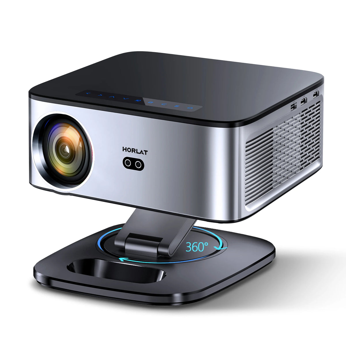 HORLAT Nuevo Proyector Android 1600Ansi 4K para Exteriores, 64GB Rom, Full HD 1080P, Video 8K, Cine en Casa, Enfoque Automático, Corrección Trapezoidal, WiFi 5G