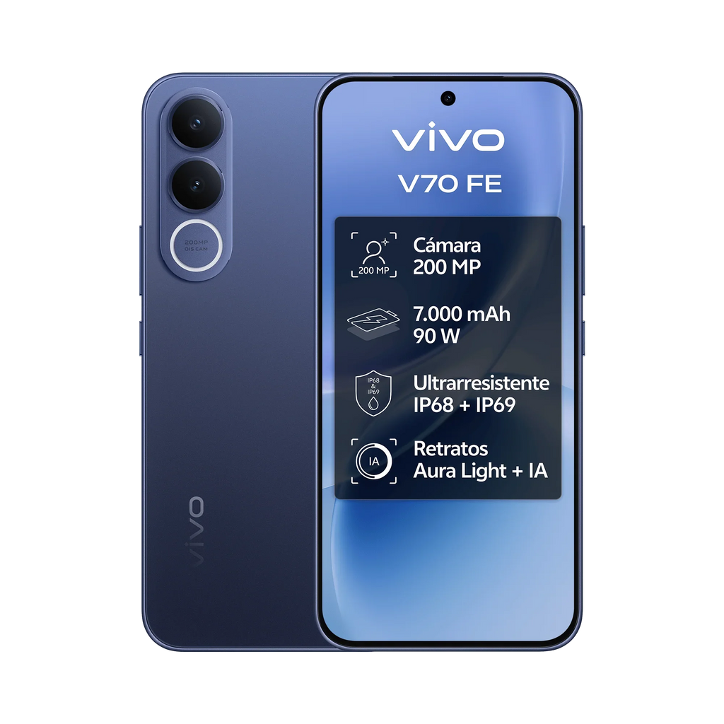 Smartphone vivo V70 FE 5G versión europea, 8GB+256GB, OriginOS 6, Dimensity 7360-Turbo, LPDDR5X, UFS 3.1, 7000 mAh, 90W, IP69