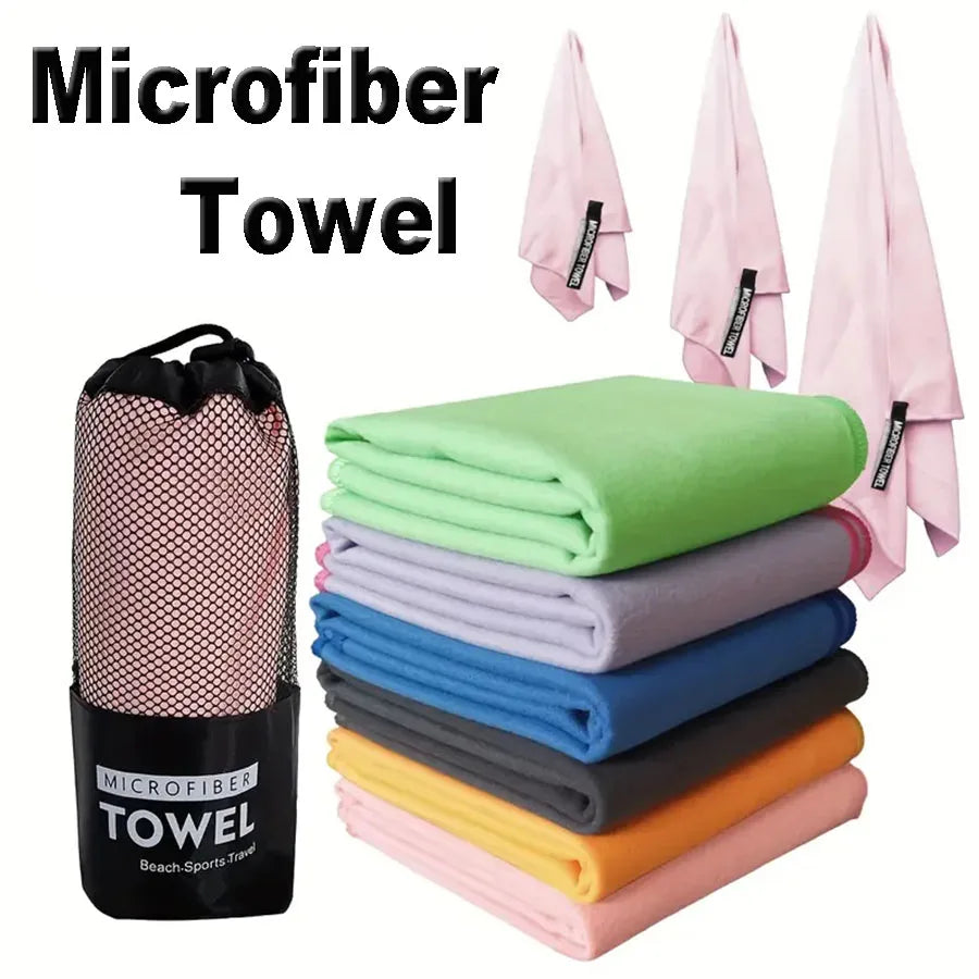 Toalla de viaje de microfibra de 1 pieza, toalla de secado rápido, súper absorbente, compacta, ligera, para playa, gimnasio, piscina, baño, yoga, camping