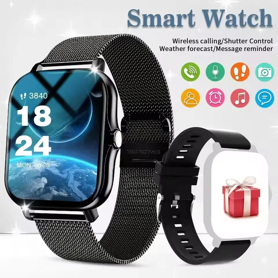 Reloj inteligente 2026, llamadas Bluetooth, rastreador de ejercicios, monitor de frecuencia cardíaca y registro de sueño, reloj deportivo para exteriores para Android/iOS, hombres y mujeres HT30