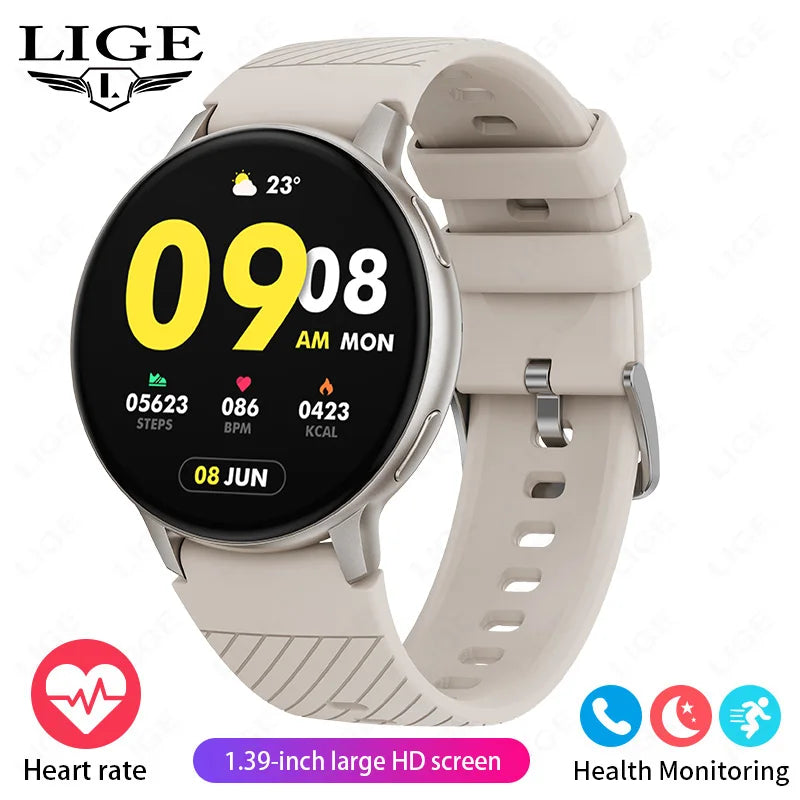 LIGE 2026 Nuevo Reloj Inteligente AMOLED con Llamada Bluetooth AOD, Reloj Deportivo Impermeable con Monitor de Frecuencia Cardíaca y Sueño, Regalo para Hombres y Mujeres