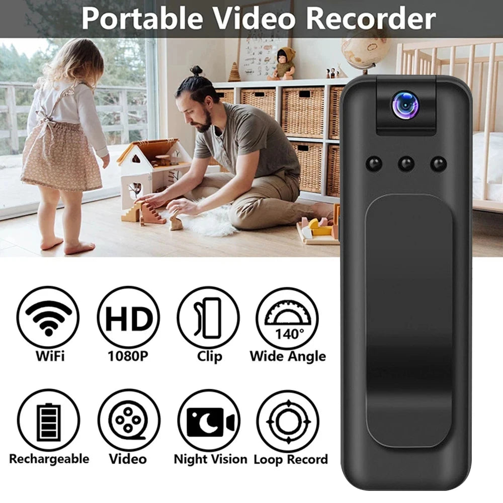 Mini cámara HD 1080P, grabadora de vídeo Digital pequeña y portátil, videocámara de vigilancia, vídeo de visión nocturna para cámara corporal de policía, infrarrojos