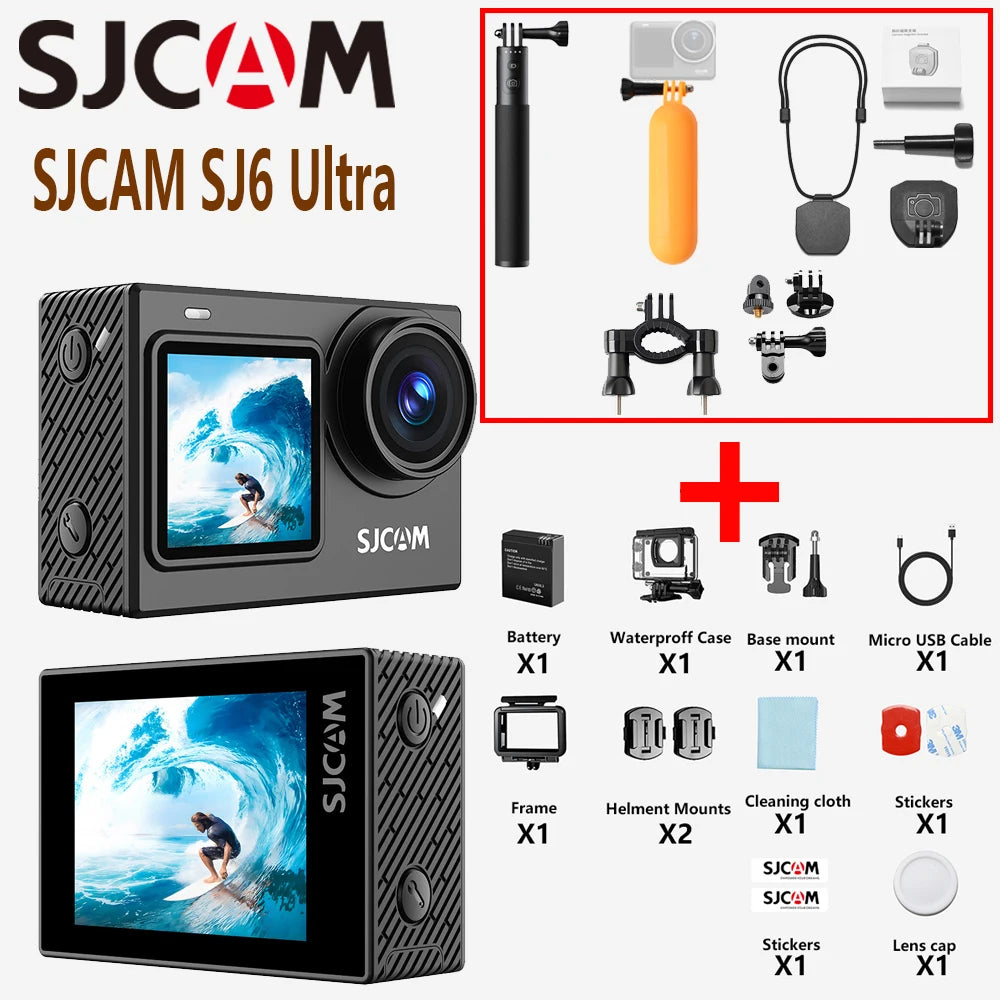 Cámara de Acción SJCAM SJ6 Ultra Largo Alcance, Micrófono Inalámbrico, Transmisión en Vivo, Ciclismo, Antivibración, 4K 30FPS, Grabación sin Pantalla, SM 2.