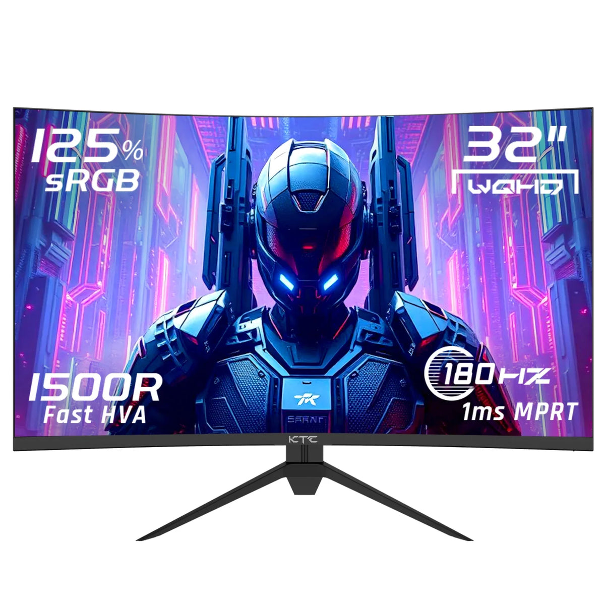 Monitor curvo para juegos KTC 32' 1500R H32S17 (popular), 2560x1440 QHD 180Hz, 16:9 ELED 99% SRGB HDR10, tiempo de respuesta de 1 ms MPRT, compatible con FreeSync y G-SYNC, USB HDMI 2.0 2xDP 1.4 salida de audio, ajuste flexib