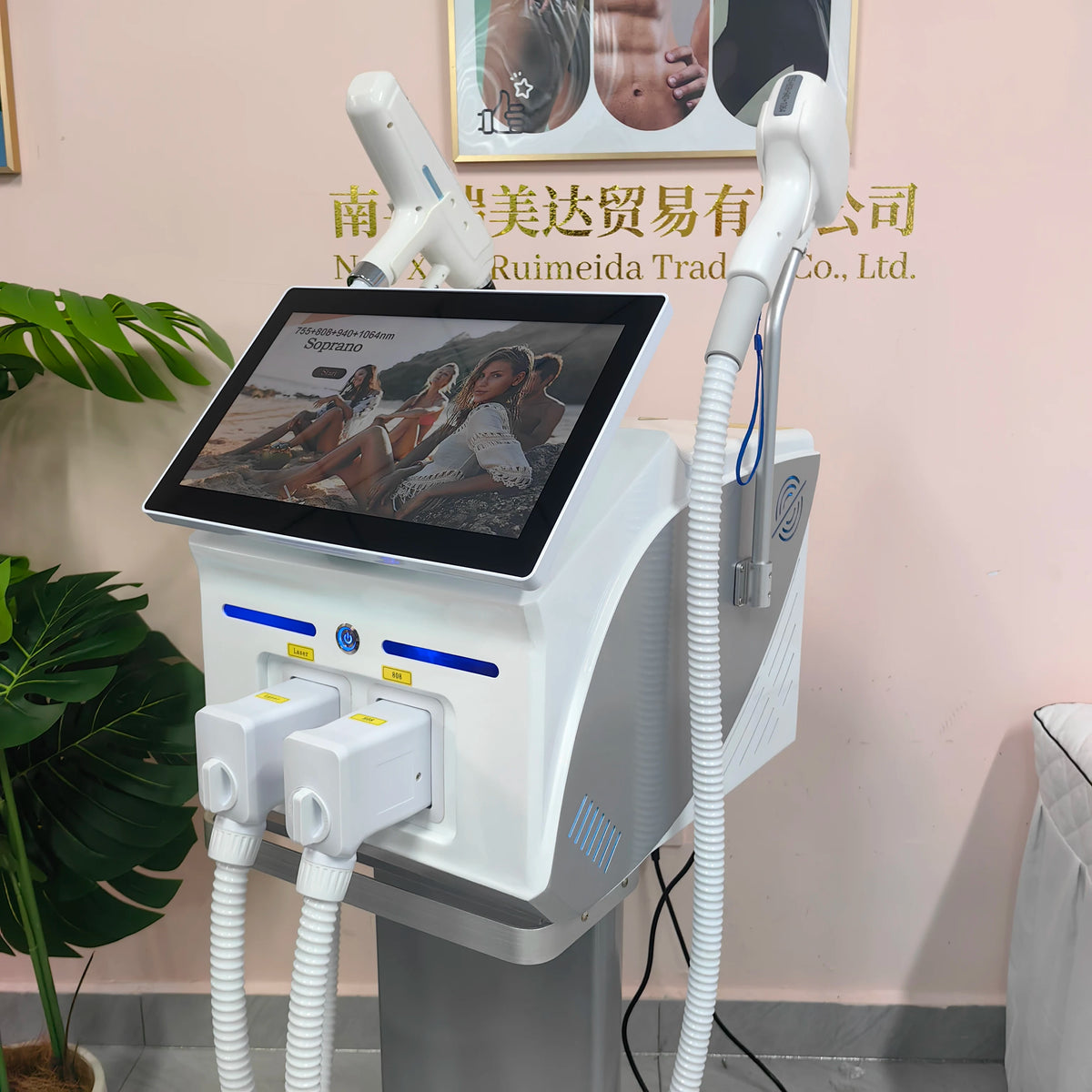 Dispositivo de Depilación Láser de Diodo Picosegundo 2 en 1 Soprano 808+ para Eliminación de Tatuajes y Depilación Permanente, 10 Barras