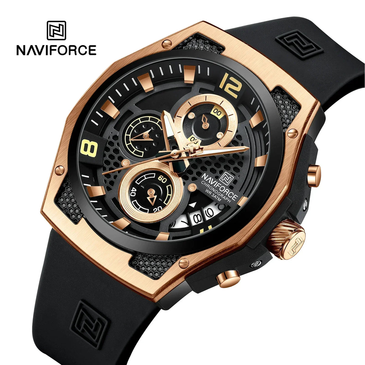 Reloj deportivo de moda NAVIFORCE, cronógrafo clásico, reloj militar de marca superior para hombre, cuarzo con fecha automática, reloj masculino resistente al agua