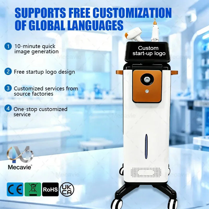 Máquina de belleza láser de diodo TEC 2 en 1 White Swan, depiladora permanente indolora, eliminación de tatuajes con láser de picosegundos, limpieza de cejas