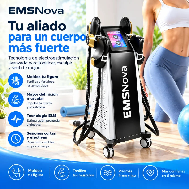 Máquina Profesional Ems Ultra Pro RF para Esculpir el Cuerpo, Moldear la Figura, Estimulador Muscular Zero Hiemt Neo con 4 Manijas para Salón