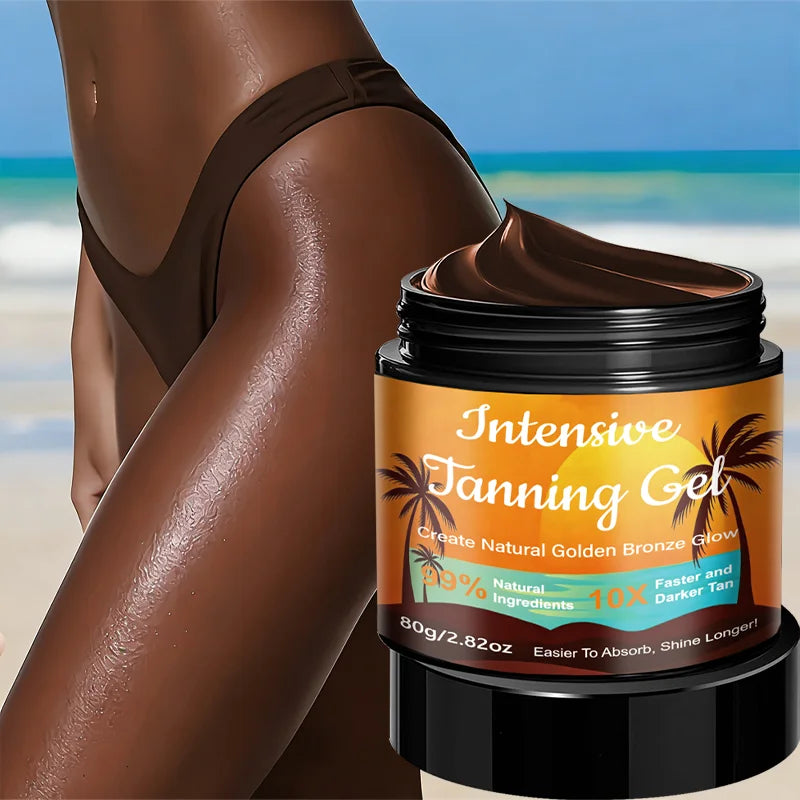 YUITIKUE Gel Autobronceador Intensivo 10X, Fórmula Natural de Bronceado Rápido para Lograr un Tono de Piel Dorado Bronceado Duradero