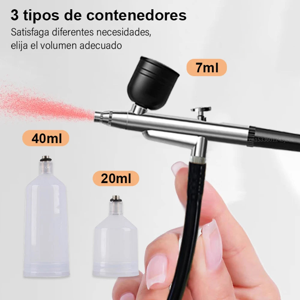 Aerógrafo para uñas con compresor, cepillo de aire portátil con compresor para decoración de uñas, pintura de pastel, aerógrafo artesanal, compresor para decoración de uñas