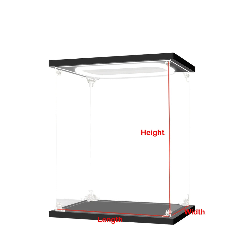 Vitrina de acrílico transparente con luz LED, caja de almacenamiento a prueba de polvo con puerta para minifiguras de Lego, figuras de acción y coleccionables
