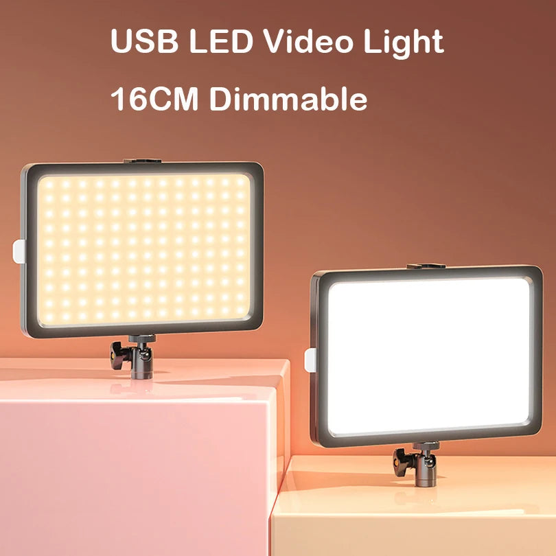 Panel de luz LED de 6 pulgadas para fotografía y video, kit de iluminación para estudio fotográfico con trípode, filtros RGB para grabación y transmisión en vivo.
