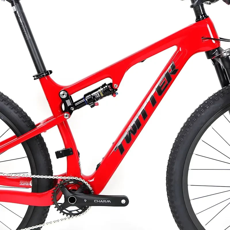 Bicicleta de montaña de doble suspensión de fibra de carbono económica, bicicleta de descenso para hombre con transmisión Deore 12V, doble suspensión, 29 pulgadas, en venta