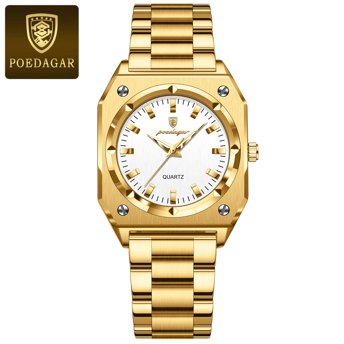 Reloj de pulsera elegante para dama POEDAGAR, resistente al agua, de acero inoxidable, luminoso, reloj de mujer exquisito, cuarzo, relojes de mujer de alta calidad