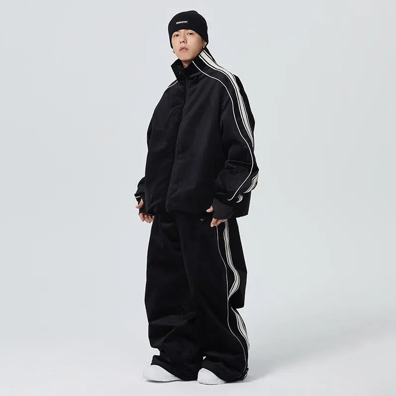 Trajes de esquí de una pieza para deportes al aire libre para hombre, trajes de esquí a prueba de viento, pantalones de snowboard térmicos transpirables, conjuntos de ropa, nuevo, 2025