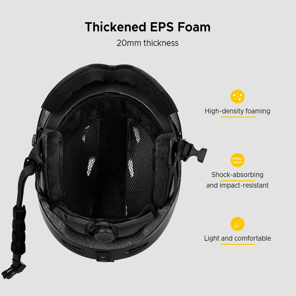 LIXADA Casco de esquí integrado Casco de snowboard para hombres y mujeres con gafas de visera extraíbles Ropa de snowboard para hombres y mujeres