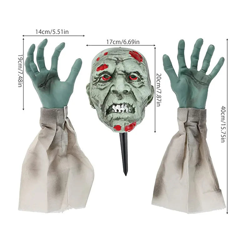Decoración de Halloween de muñeca aterradora para insertar, fantasma oscilante grande, nueva decoración con control de voz, accesorios de miedo para jardín, hogar y exteriores
