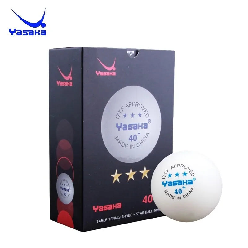 Pelotas de Tenis de Mesa Yasaka 3 Estrellas 40+ ABS, Nuevo Material, Pelotas de Ping Pong, Aprobadas por la ITTF, para Entrenamiento y Competición