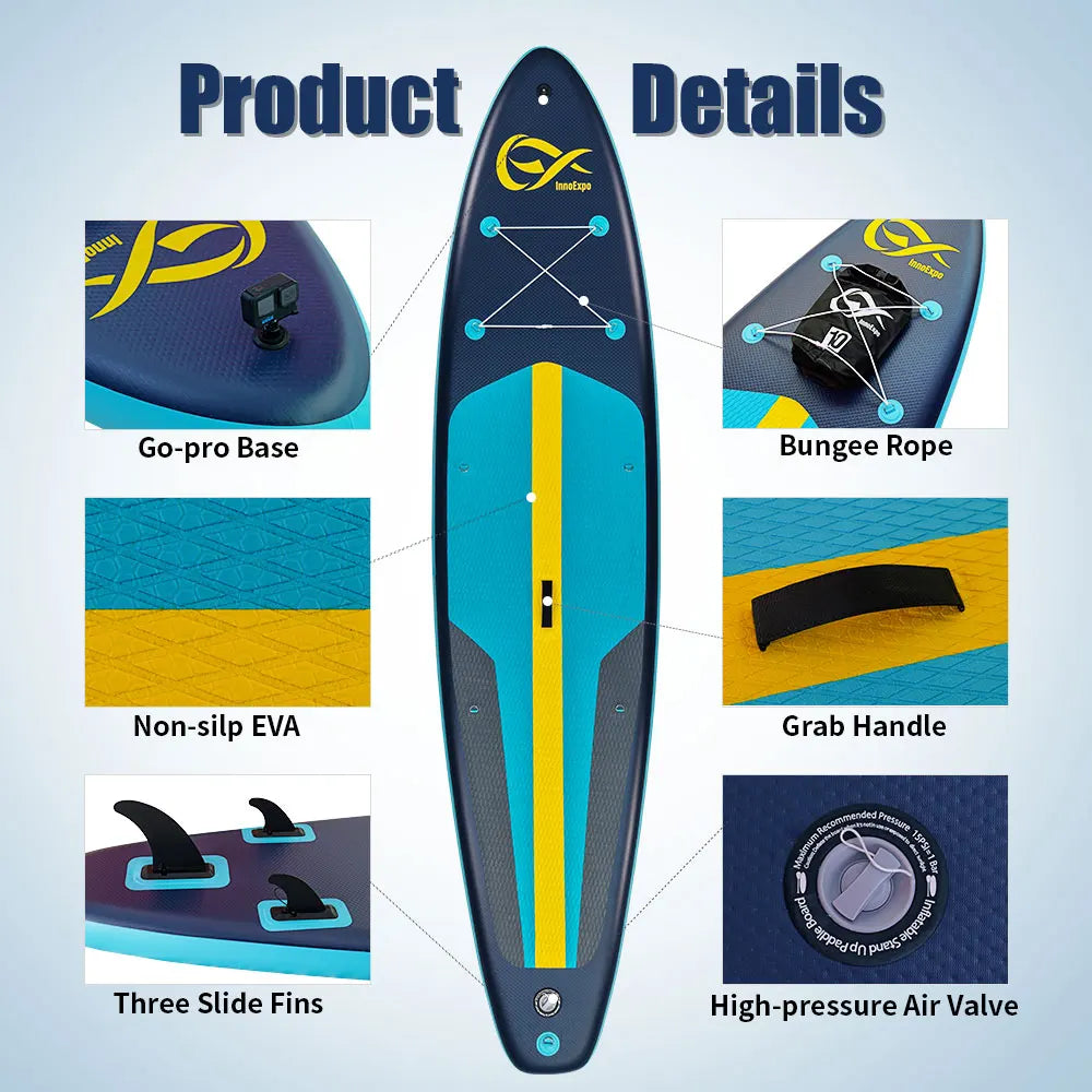 Tabla de Paddle Surf Inflable InnoExpo de 350 cm, Tabla de Surf, Tabla de SUP, Antideslizante, para Deportes Acuáticos, Tabla de Paddle Surf ISUP
