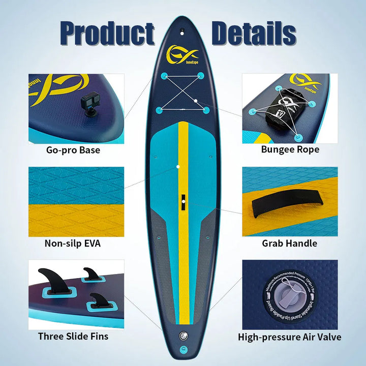 Tabla de Paddle Surf Inflable InnoExpo de 350 cm, Tabla de Surf, Tabla de SUP, Antideslizante, para Deportes Acuáticos, Tabla de Paddle Surf ISUP