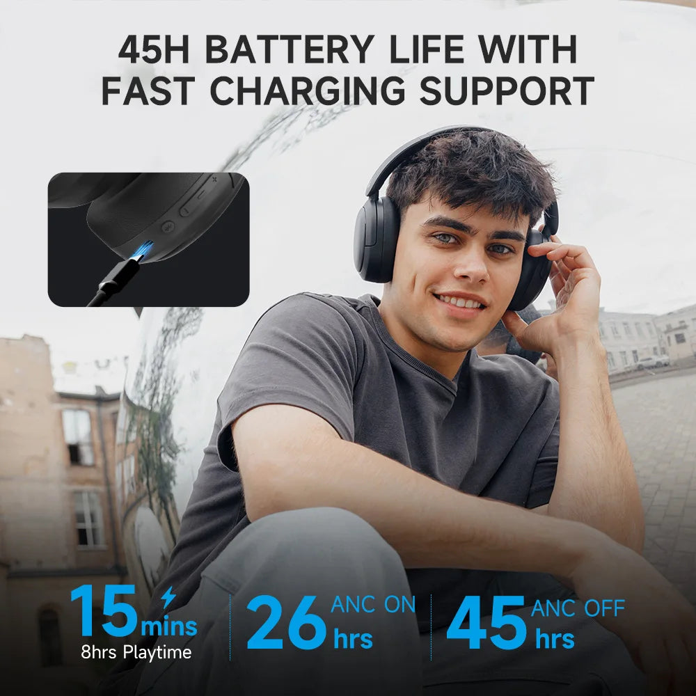 EDIFIER W800BT Pro Hybrid ANC Wireless Over-Ear Headphones Bluetooth 5.4 Hi-Res Audio 45H Playtime AI Noise Cancelling Foldable