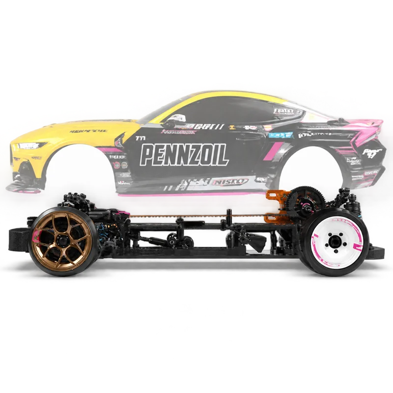 HPI Stage D10 1/10 Coche RC Simulación Mustang BH, Vehículo Eléctrico de Carreras a la Deriva con Control Remoto, Modelo de Colección para Entusiastas