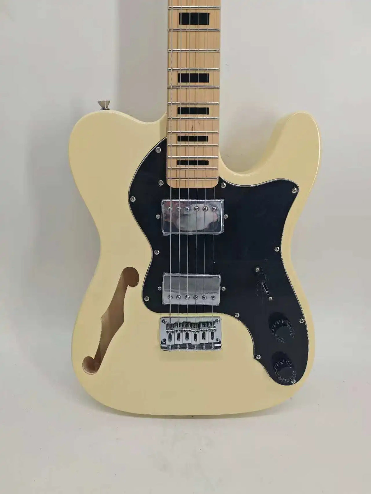 Guitarra eléctrica hueca de 6 cuerdas con pastillas pasivas SS 1V1T3W, 20 trastes, cuerpo de caoba y mástil de arce