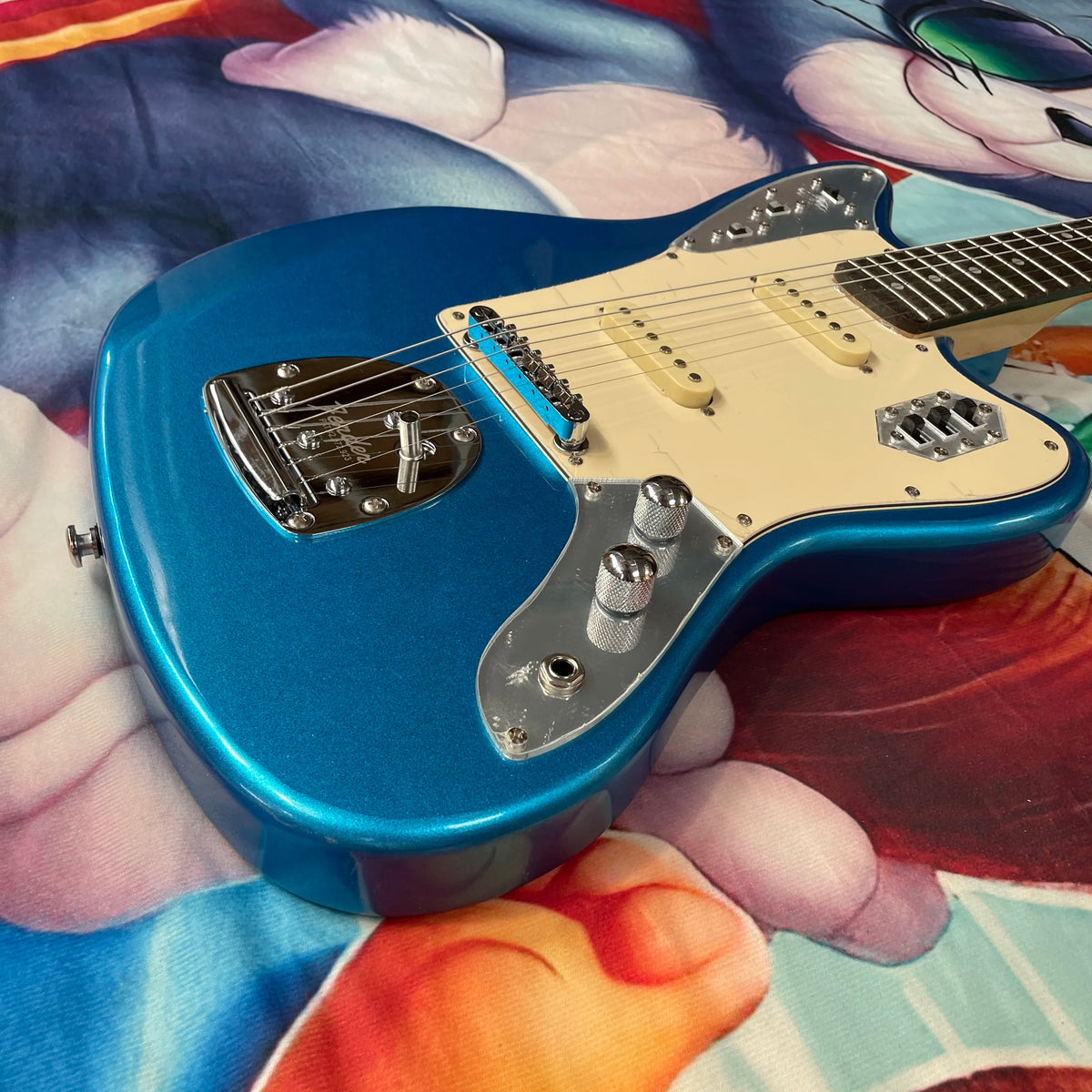 Guitarra Eléctrica de 6 Cuerdas Azul Metálico, Guitarra Ss con Diapasón de Palisandro, Guitarra Cheetah