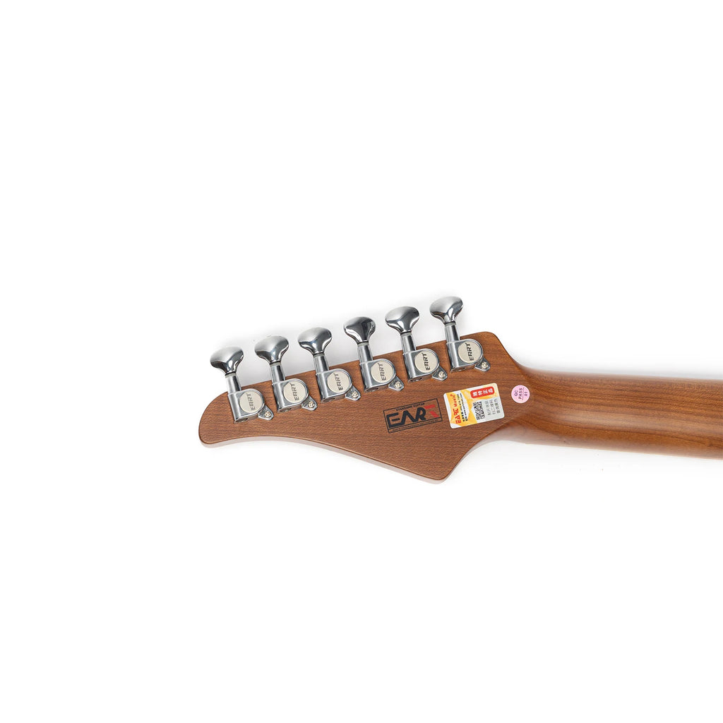 EART Guitar Nexus-S2, guitarra eléctrica HSS de caoba/acero tostado de 25,5"