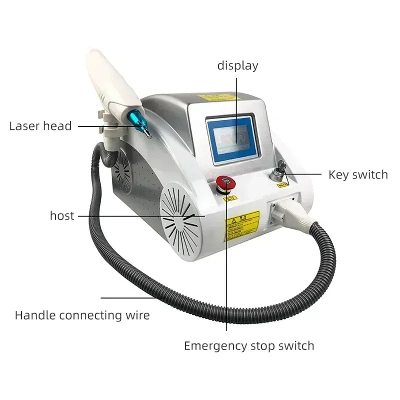 Máquina portátil de eliminación de tatuajes con láser, Q Switch, 1064NM, 532NM, 1320NM, eliminación de tatuajes, láser, blanqueamiento de la piel, eliminación de pigmentos