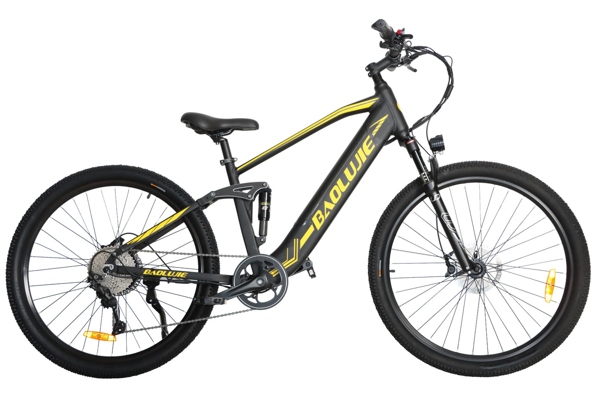 Bicicleta de montaña eléctrica BAOLUJIE S9, 750W (pico de 1500W), e-bike con neumáticos anchos de 29", batería de 48V 14AH, 45-55 km, frenos de disco hidráulicos + horquilla con suspensión de aire, e-bike urbana para adultos todoterreno