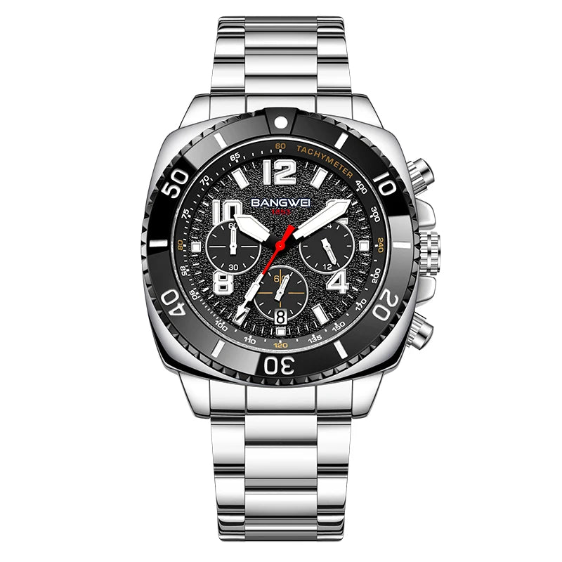 Reloj de cuarzo para hombre LIGE BANGWEI, esfera digital, elegante, de negocios, de lujo, con fecha automática, resistente al agua, luminoso, de acero inoxidable, estilo casual