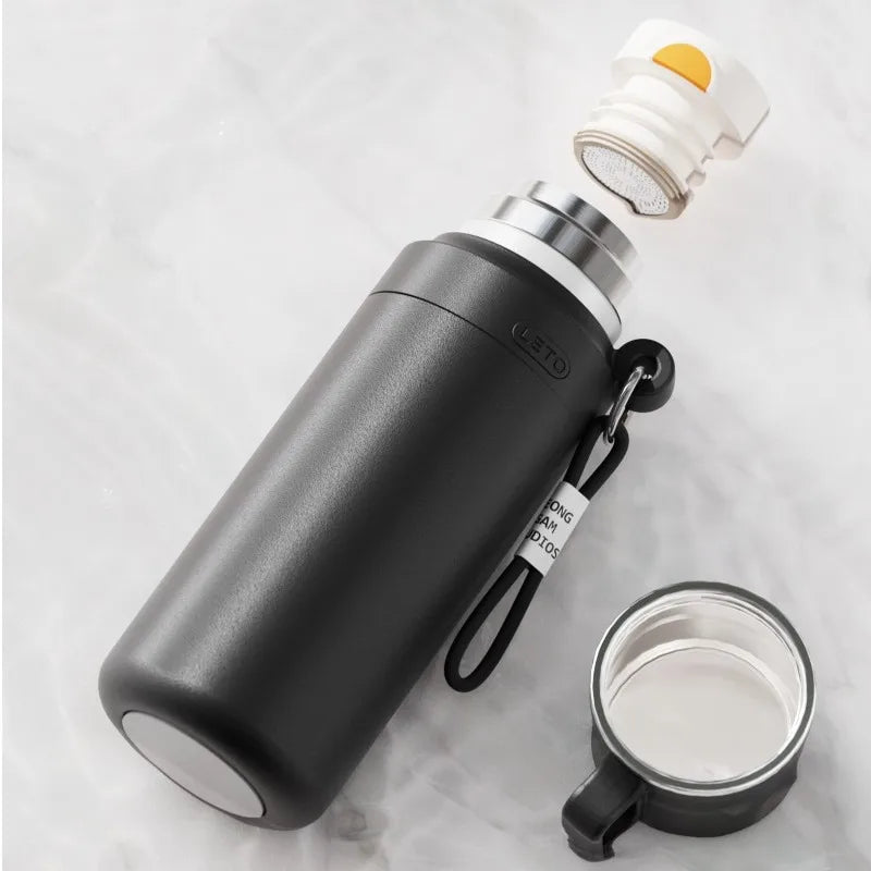 Nueva Botella de Agua de Acero Inoxidable para Exteriores, Termo Aislado de Doble Pared y Gran Capacidad, Termo Portátil para Viajes y Senderismo