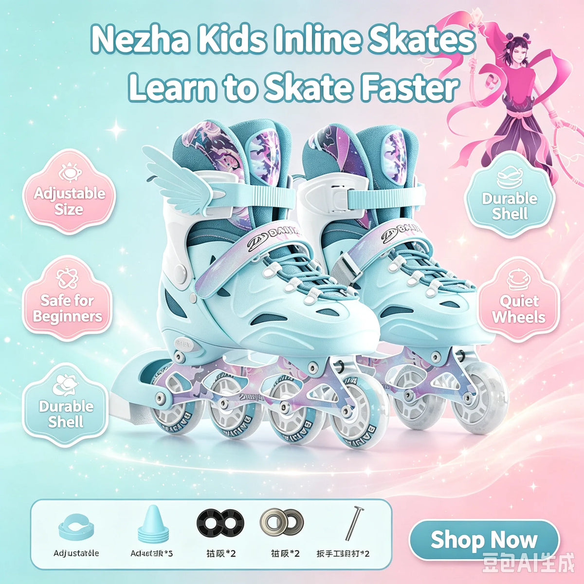 Patines de velocidad casuales para niñas jóvenes, patines de competición con ruedas LED intermitentes para principiantes adultos
