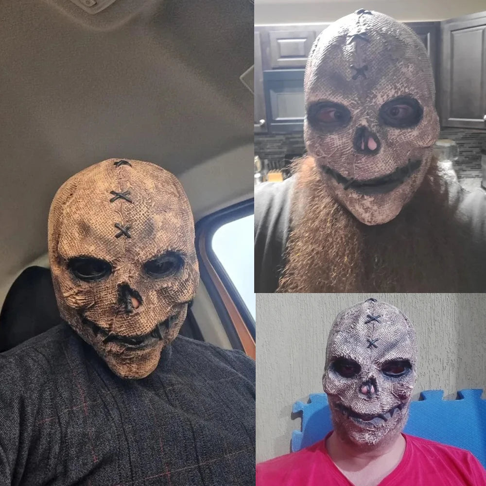 Máscara de calavera de asesino de terror para Halloween, disfraz de esqueleto aterrador para cosplay, accesorios de disfraz para fiesta de Halloween, casco de látex para casa embrujada y bar al aire libre
