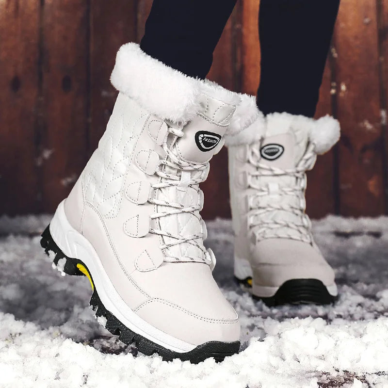 CINESSD Botas De nieve clásicas para Mujer, zapatos cálidos De invierno, zapatos De plataforma hechos a mano, Botas para Mujer, botines hasta el tobillo De Mujer talla 42