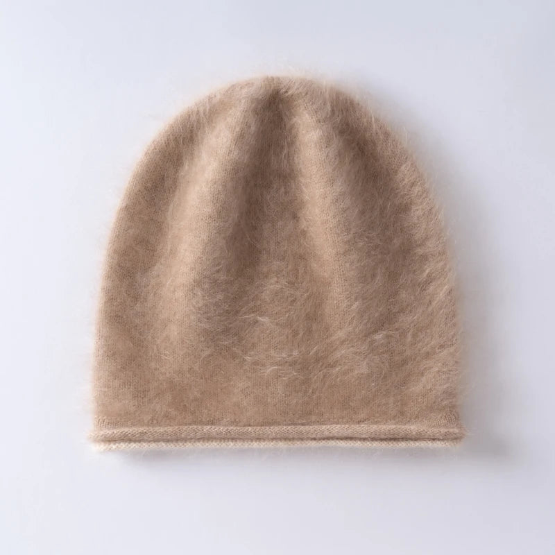 Gorro de punto 100% cachemira de primera calidad, con combinación de colores y acabado cepillado, unisex, para deportes de invierno al aire libre y para mantener el calor.