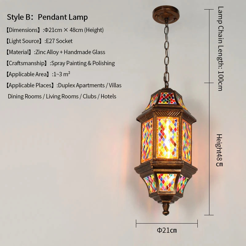 Outdoor Lighting Waterproof Pendant Lamp for Courtyard Garden Balcony Porch Terrace Decorative Hanging Light