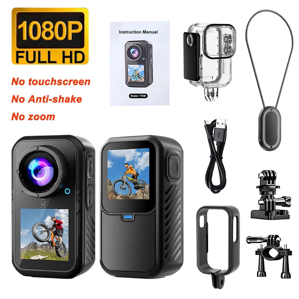Cámara de Acción 5K con Pantalla Táctil, 4K 30FPS, WiFi, Estabilización de 6 Ejes, Cámara Deportiva Magnética para Motocicleta y Bicicleta, Impermeable, Bodycam